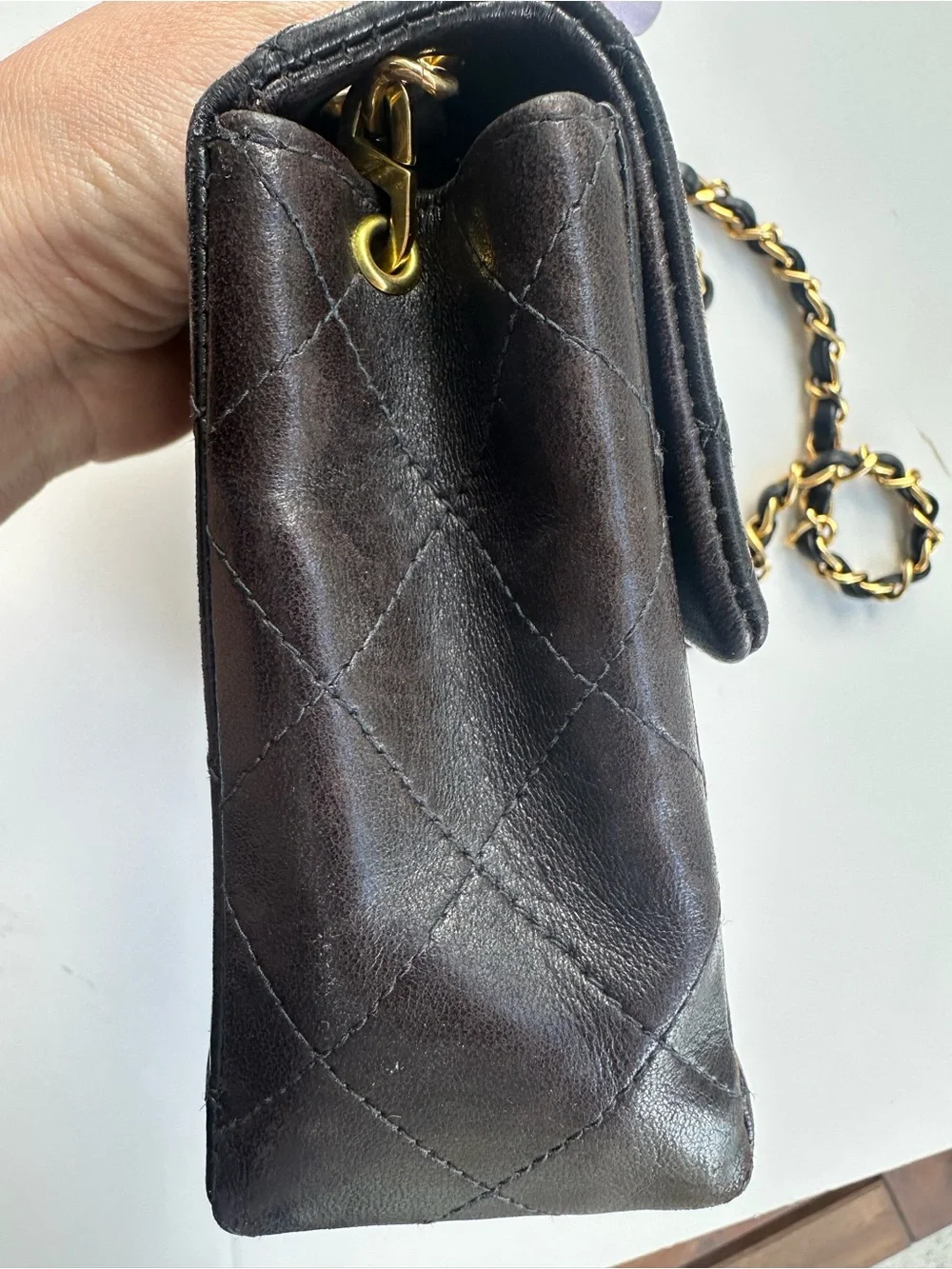 CHANEL Black Quilted Lambskin Mini Flap Crossbody with Gold Chain - Picture 14 of 14
